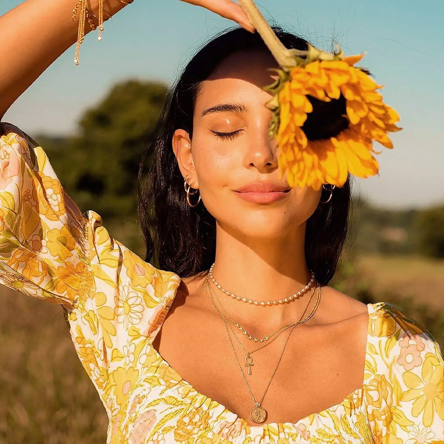 MEVECCO Dainty Gold Cross Necklace for Women - 18K Gold Plated Delicate Minimalist Cubic Zircon Cross Necklaces Cute Faith/Crucifix Jewelry Gift