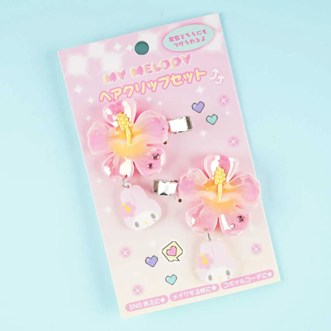 My Melody Hibiscus Gyaru Hair Clip Set