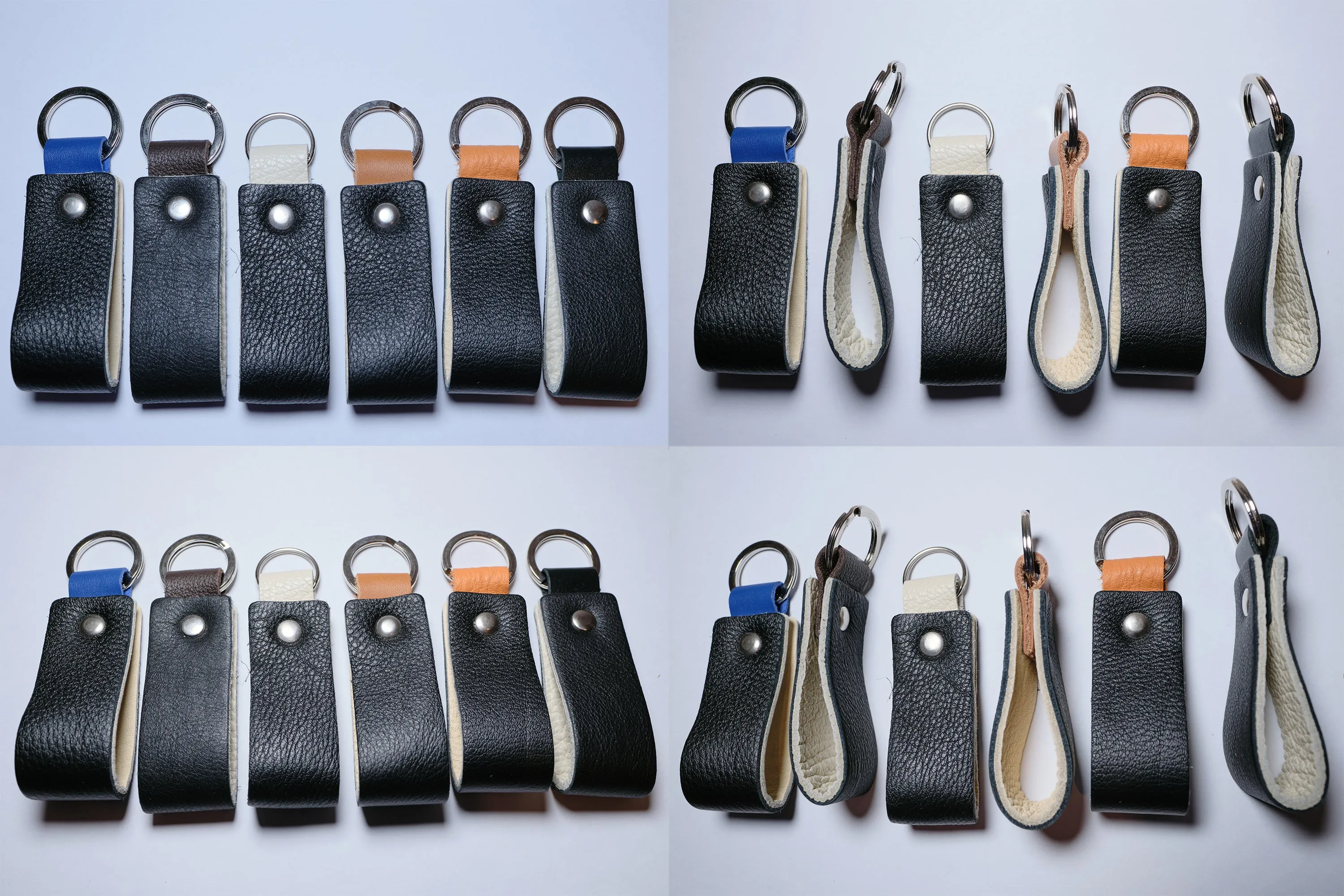 Nero Wallet - Cool Leather Keychain for Men and Women - Key Holder - Key Organizer - Double Colors Leather - Set of 2 - Random Colors