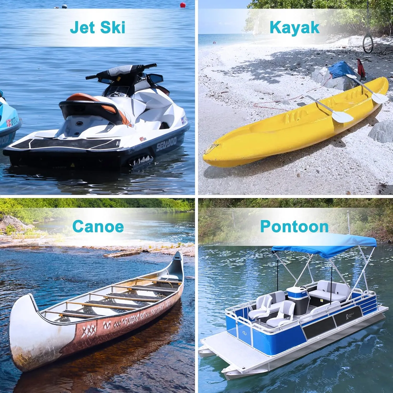 Obcursco Bungee Dock Line, Jet Ski Dock Line with Double 316 Stainless Steel Clips, Boat Snubber Docking Rope for PWC, Boat Accessories for Yamaha Waverunner, Seadoo, Kayak, 2 Pack 6-9ft Black