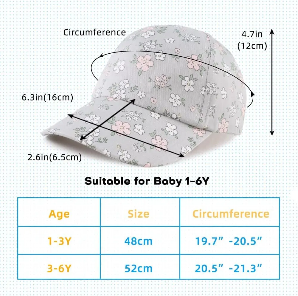 Peecabe Plain Toddler Baseball Hat Unisex Cotton Kids Trucker Hat Adjustable Baby Boys Sun Caps Girls Baseball Cap 1-5Y