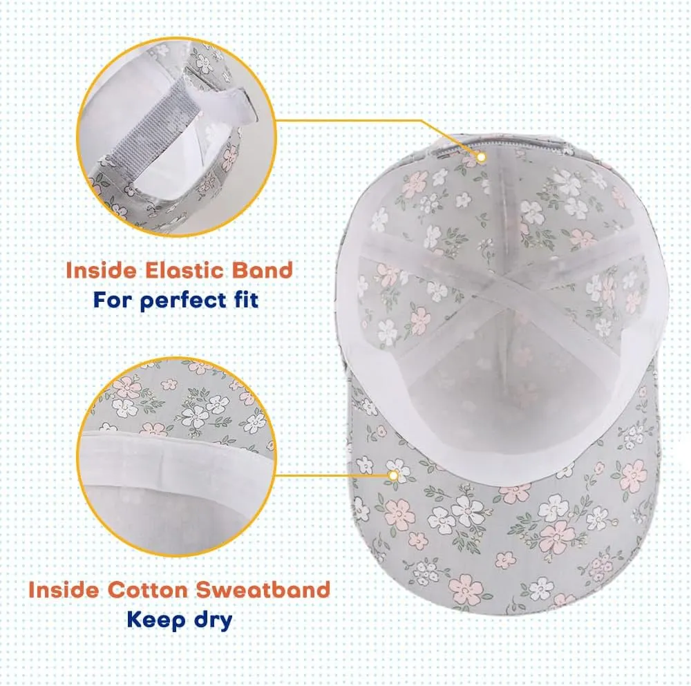 Peecabe Plain Toddler Baseball Hat Unisex Cotton Kids Trucker Hat Adjustable Baby Boys Sun Caps Girls Baseball Cap 1-5Y