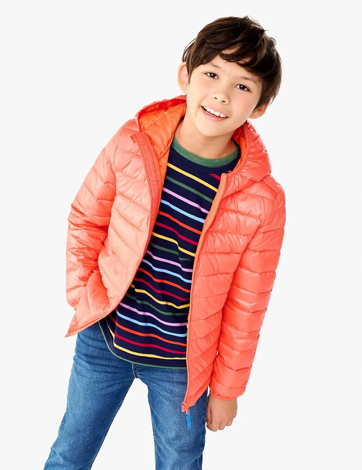 Primary Kids Lightweight Puffer Jacket, Water-Repellent and Windproof, Made with 100% Recycled Materials