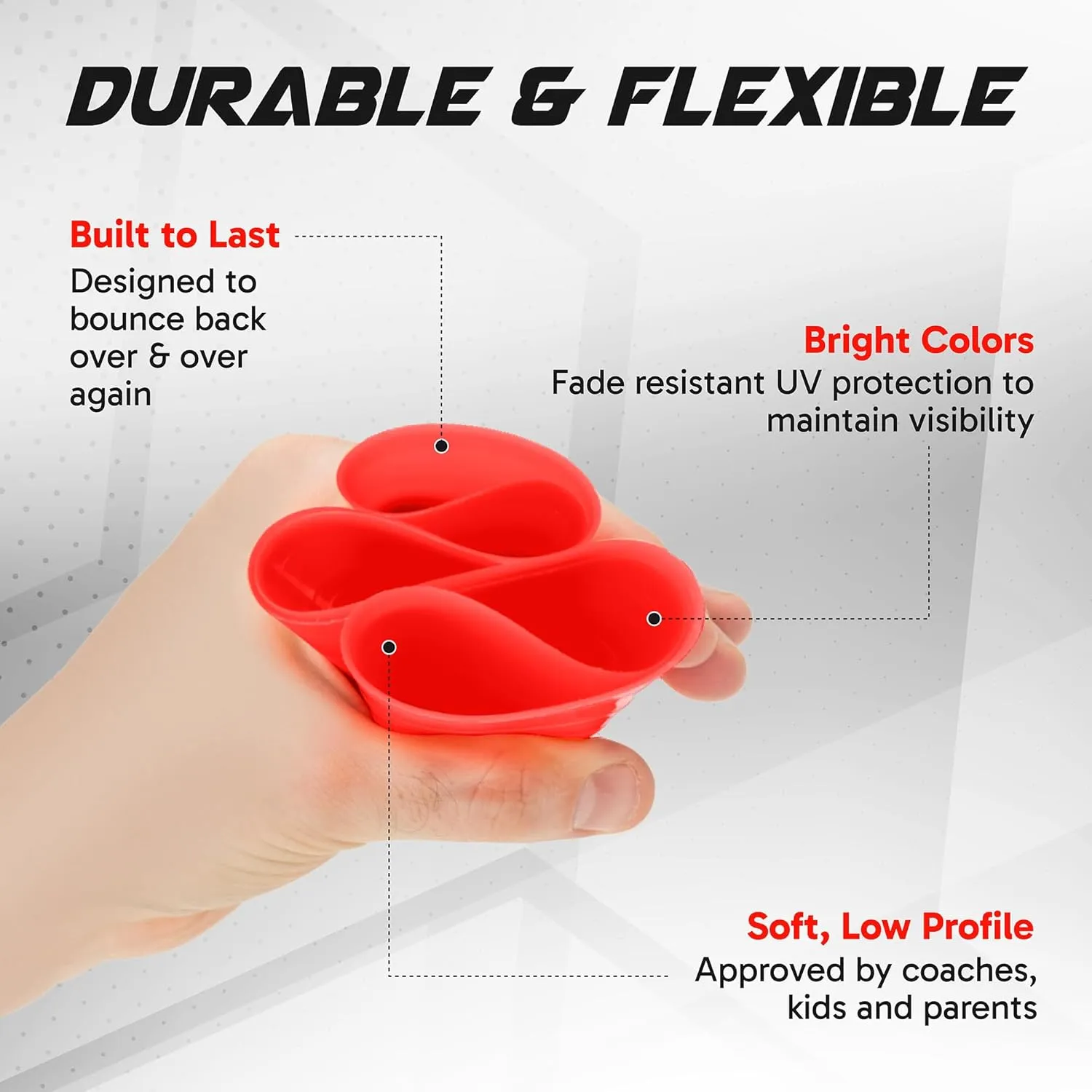 Pro Disc Cones (Set of 50) - Agility Soccer Cones with Carry Bag and Holder for Sports Training, Football, Basketball, Coaching, Practice Equipment, Kids - Includes 15 Best Cone Drills Book