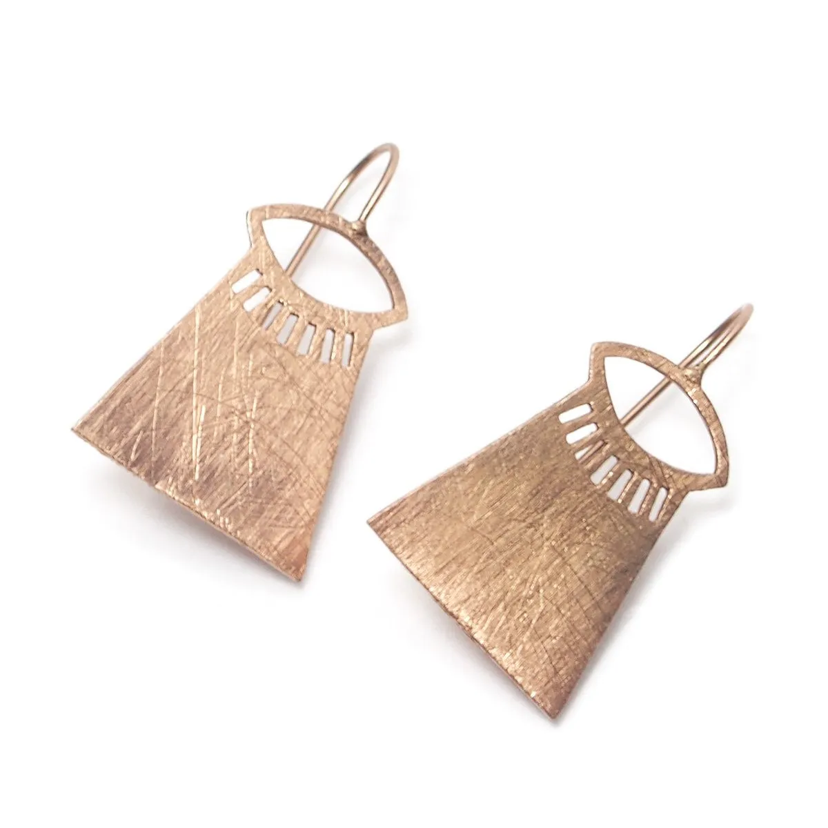 Rose Gold (18K) Brushed Temple Eye Earrings