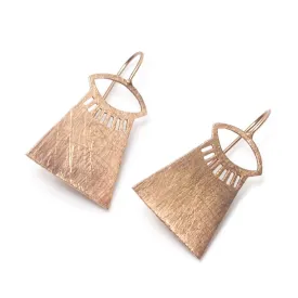 Rose Gold (18K) Brushed Temple Eye Earrings