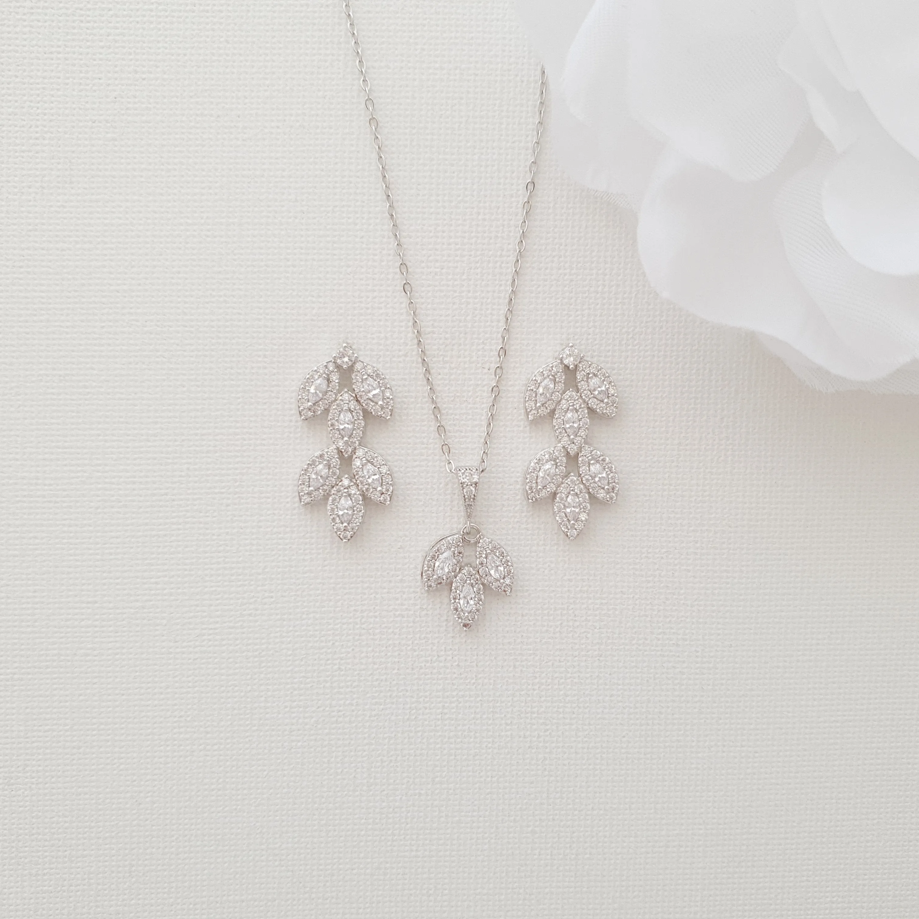 Rose Gold Bridal Jewelry Set-Abby