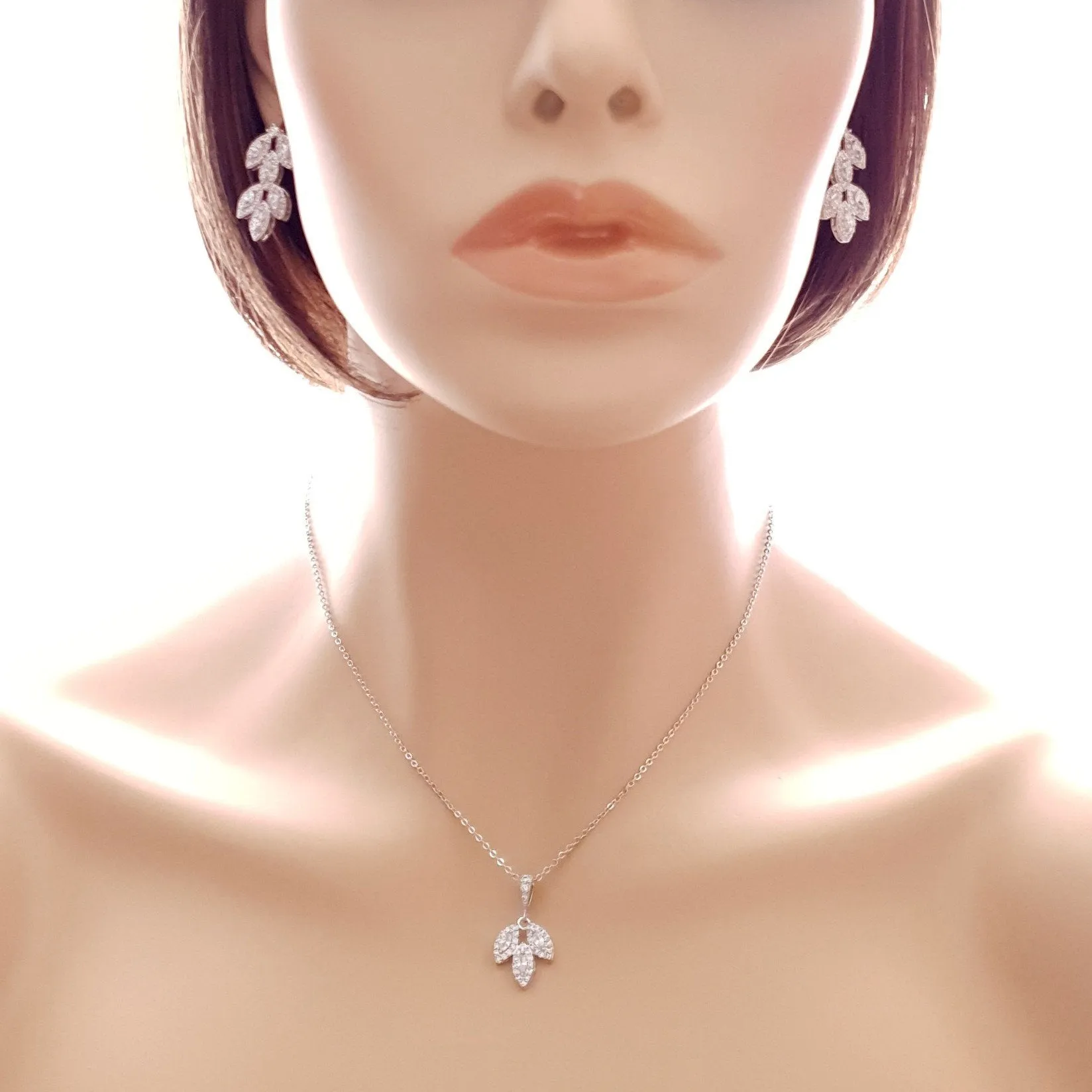 Rose Gold Bridal Jewelry Set-Abby