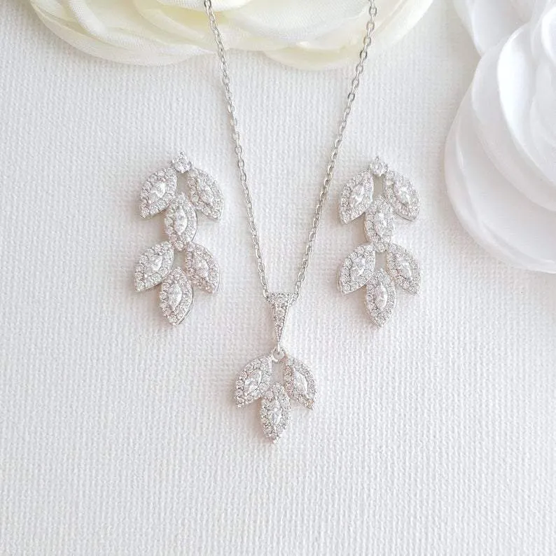 Rose Gold Bridal Jewelry Set-Abby