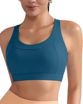 RUNNING GIRL Sports Bras for Women High Support,Racerback Molded Cup Sports Bra with Sewn in Pads