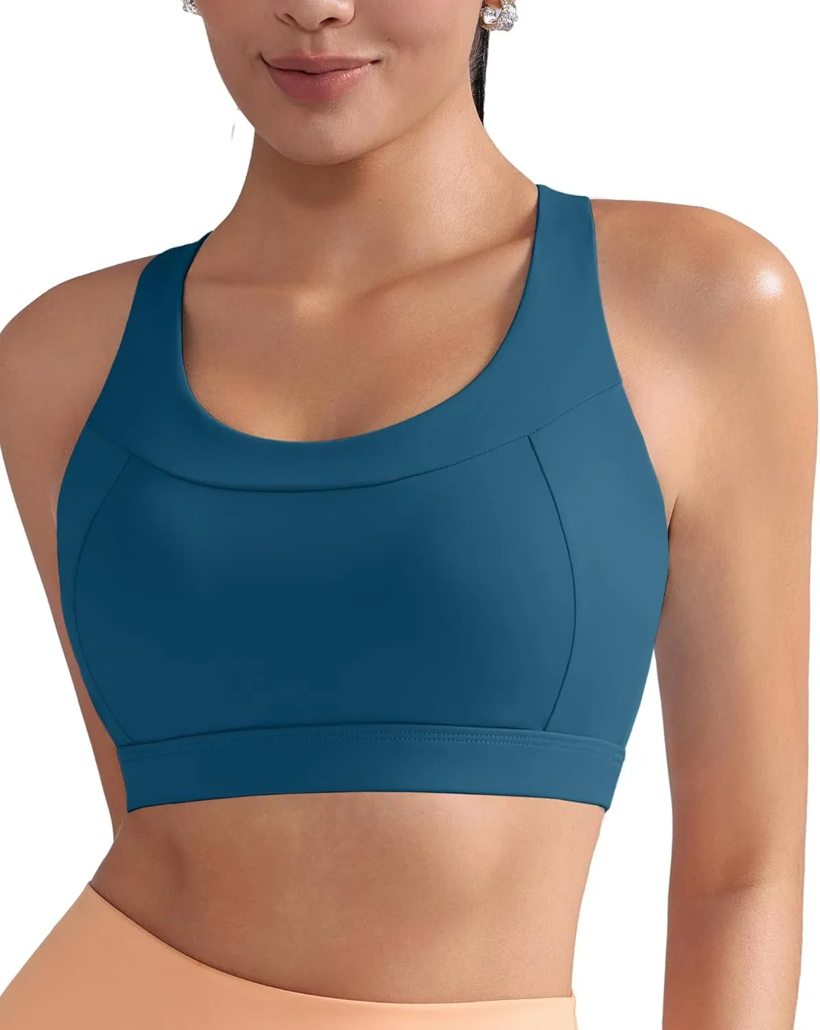 RUNNING GIRL Sports Bras for Women High Support,Racerback Molded Cup Sports Bra with Sewn in Pads