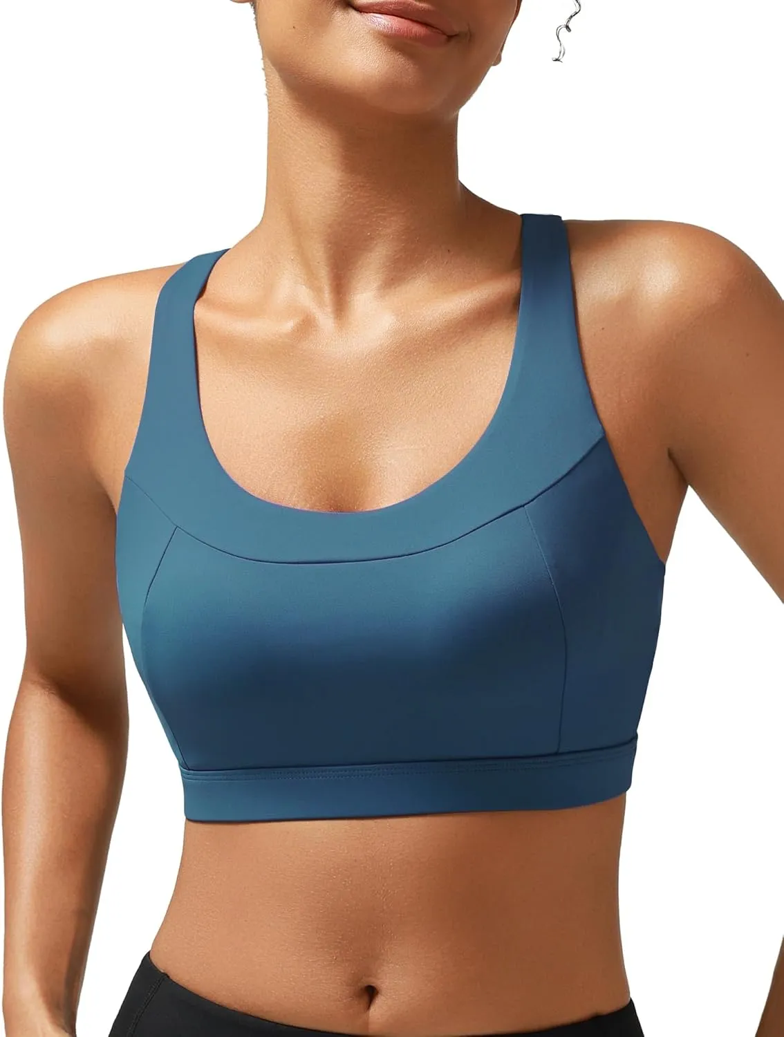 RUNNING GIRL Sports Bras for Women High Support,Racerback Molded Cup Sports Bra with Sewn in Pads