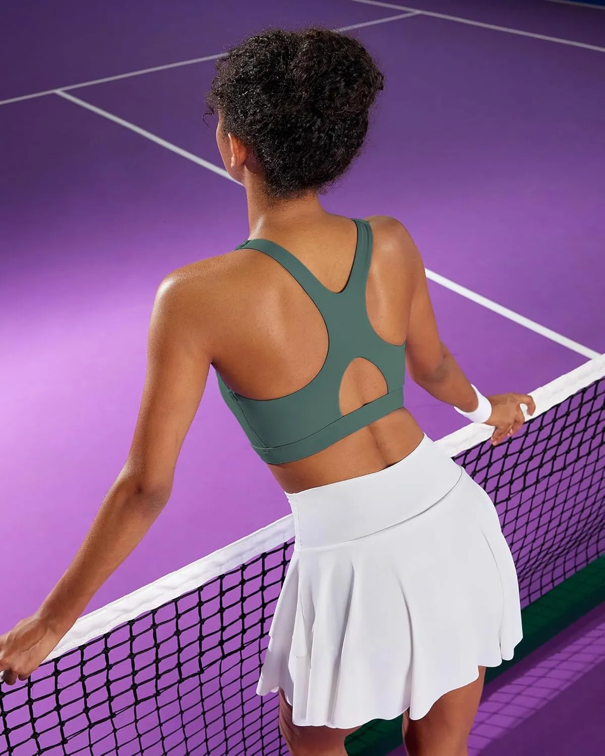 RUNNING GIRL Sports Bras for Women High Support,Racerback Molded Cup Sports Bra with Sewn in Pads