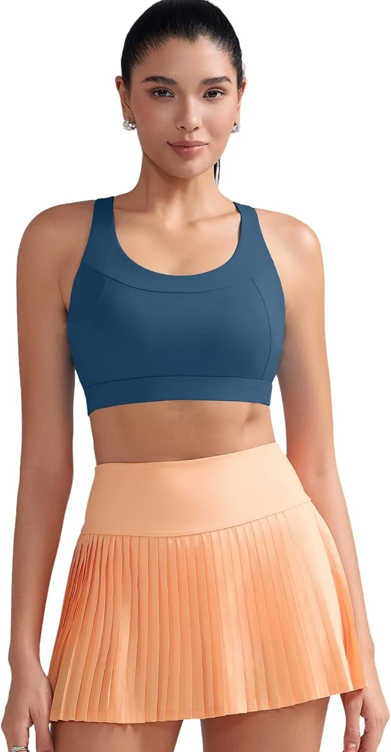 RUNNING GIRL Sports Bras for Women High Support,Racerback Molded Cup Sports Bra with Sewn in Pads