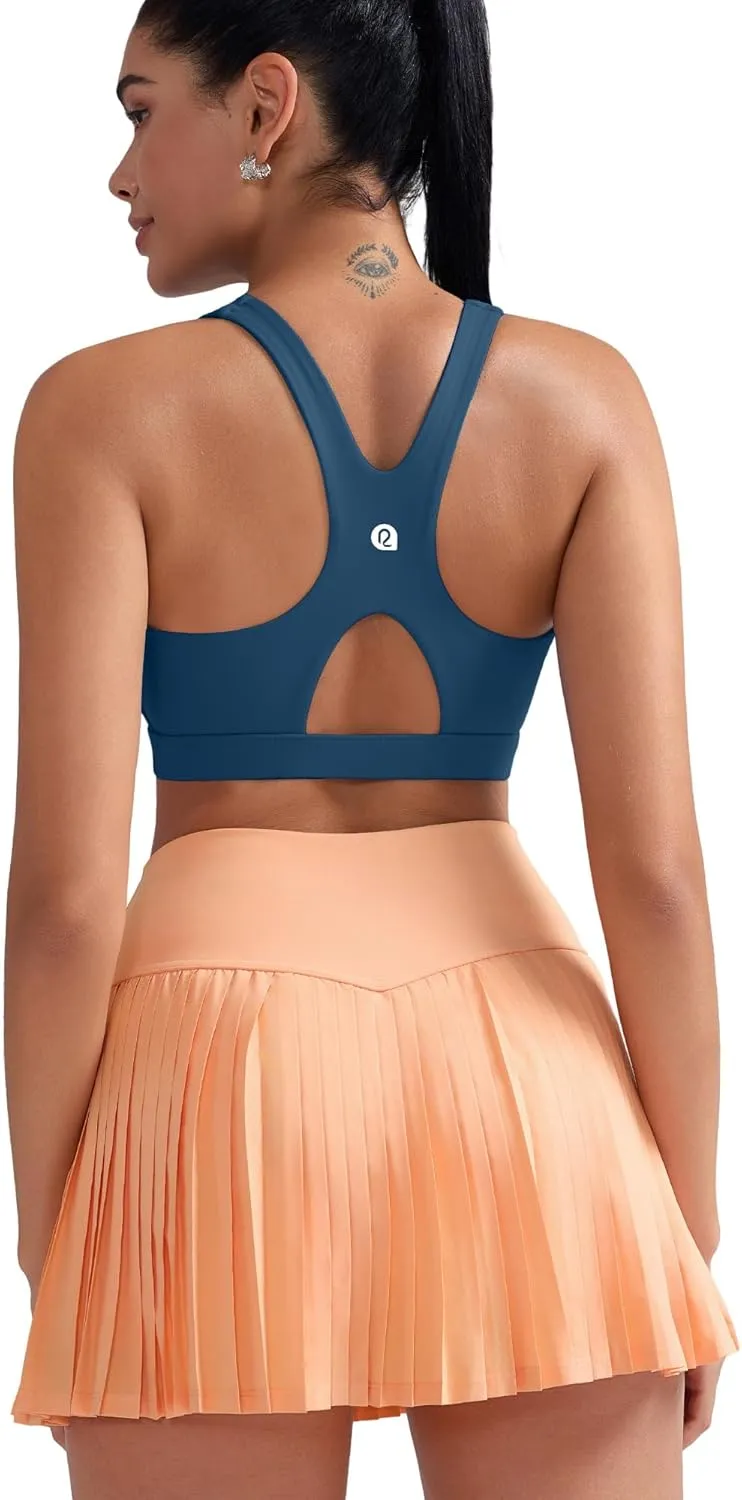 RUNNING GIRL Sports Bras for Women High Support,Racerback Molded Cup Sports Bra with Sewn in Pads