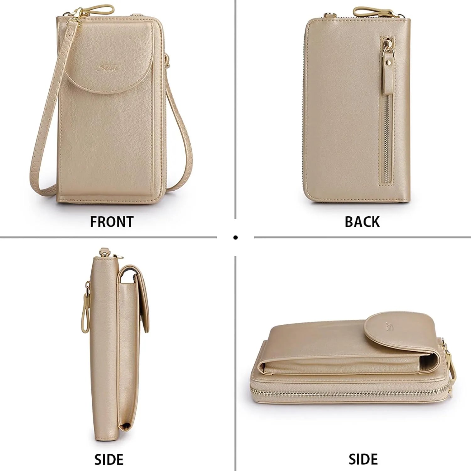S-ZONE Small Crossbody Bags for Women Cell Phone Purse RFID Blocking Wallet Purses with Credit Card Slots