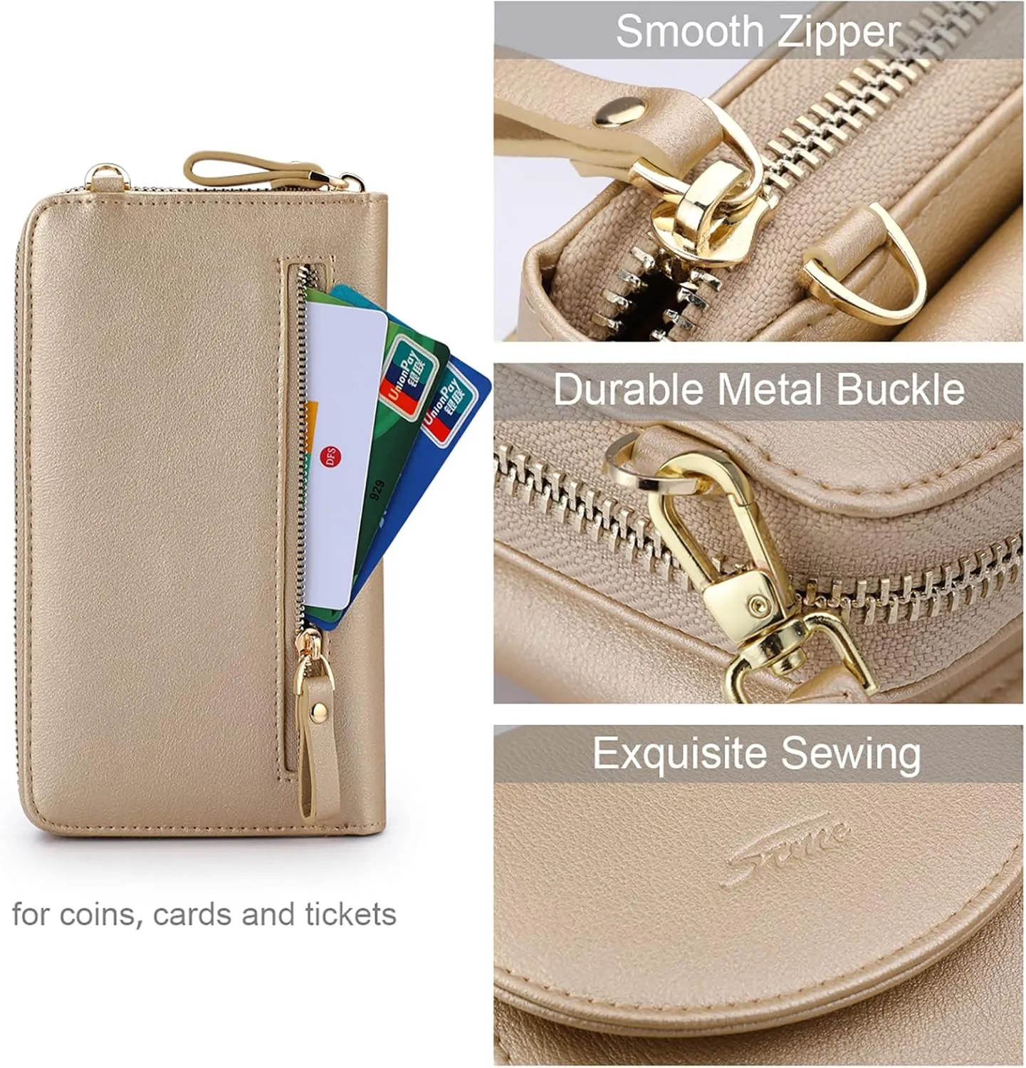 S-ZONE Small Crossbody Bags for Women Cell Phone Purse RFID Blocking Wallet Purses with Credit Card Slots