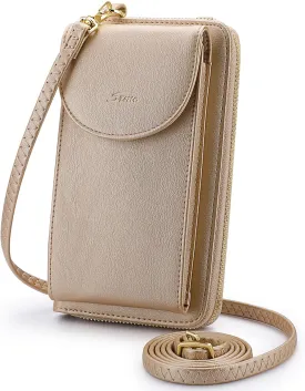 S-ZONE Small Crossbody Bags for Women Cell Phone Purse RFID Blocking Wallet Purses with Credit Card Slots