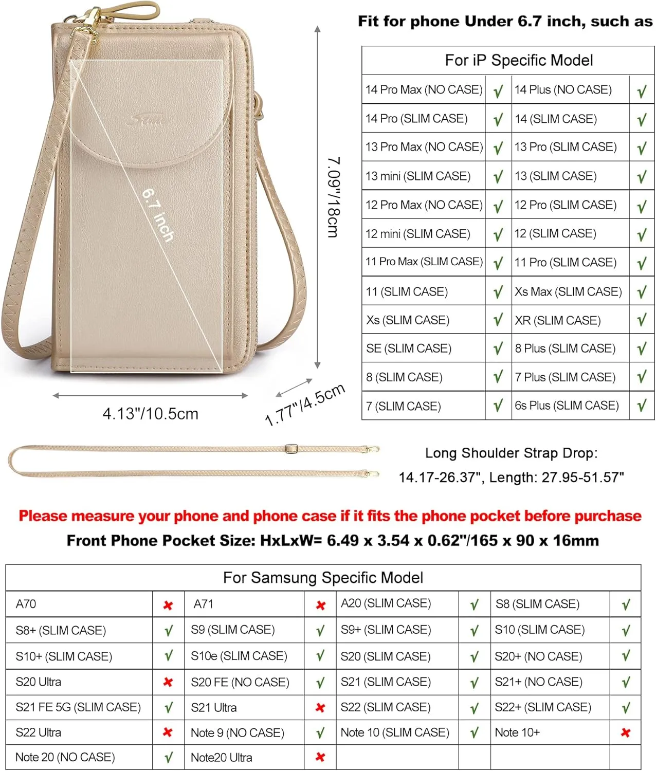 S-ZONE Small Crossbody Bags for Women Cell Phone Purse RFID Blocking Wallet Purses with Credit Card Slots