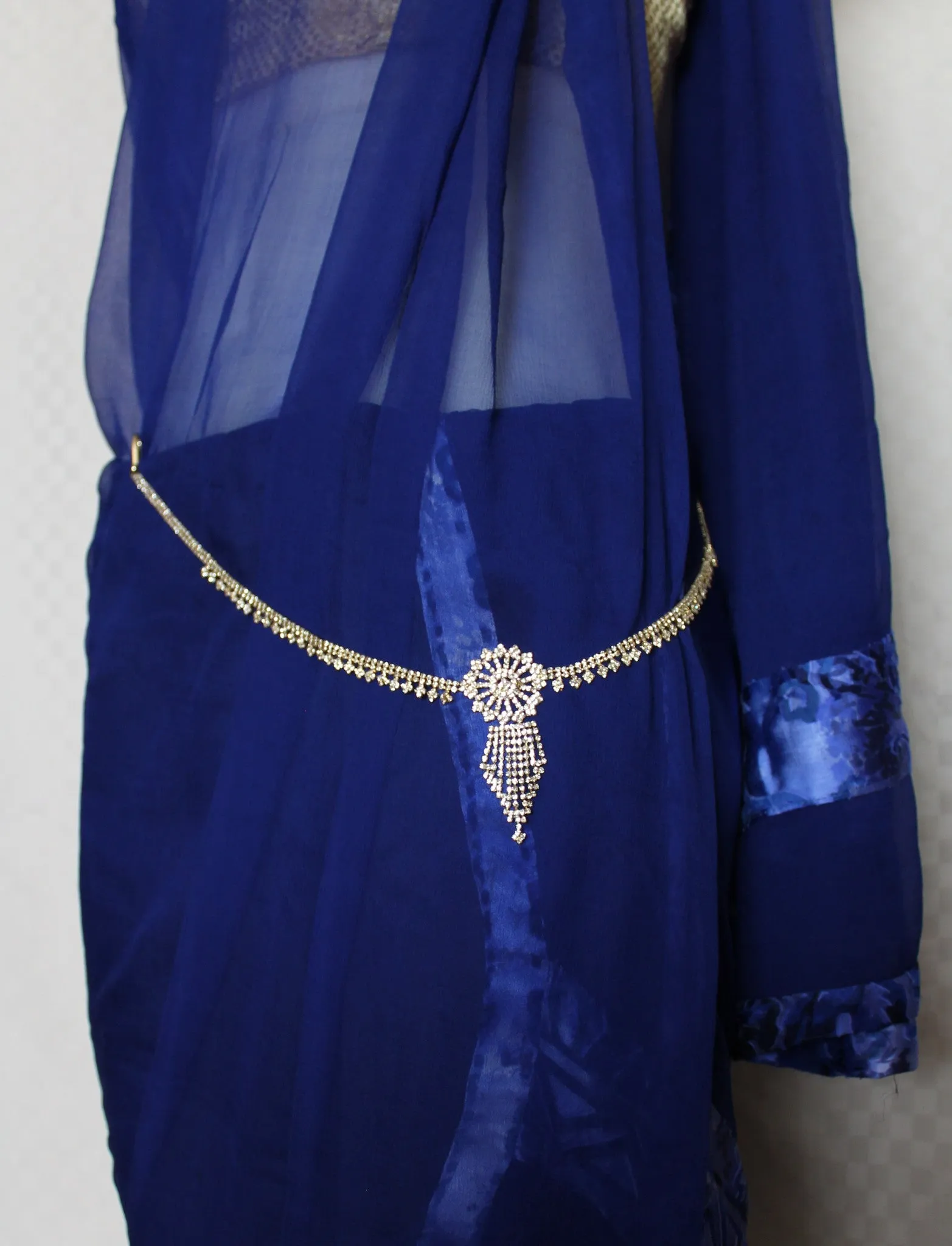 Saree Belt 2175 Silver Zirconia Waist Belt Kamar Band Bikini Belt Shieno Sarees