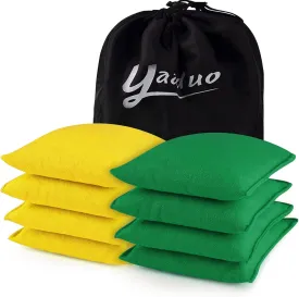 Set of 8 Regulation Cornhole Bags Double Sided, Weather Resistant Bean Bags for Cornhole Toss Game, Corn Hole Beans Bags with Tote Bag