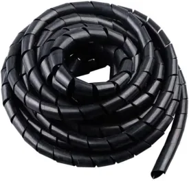 Spiral Cable Wrap - 20 Ft Cable Management Sleeve Organizer for Computer, Power, Audio & Video Cords (1/2 Inch-20Ft, Black)