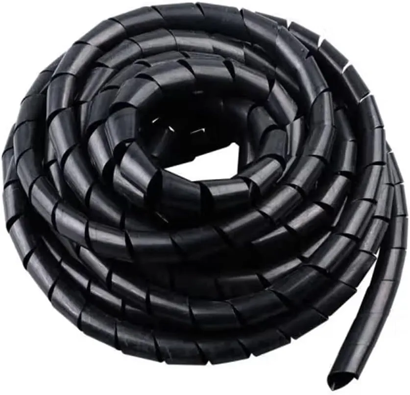 Spiral Cable Wrap - 20 Ft Cable Management Sleeve Organizer for Computer, Power, Audio & Video Cords (1/2 Inch-20Ft, Black)