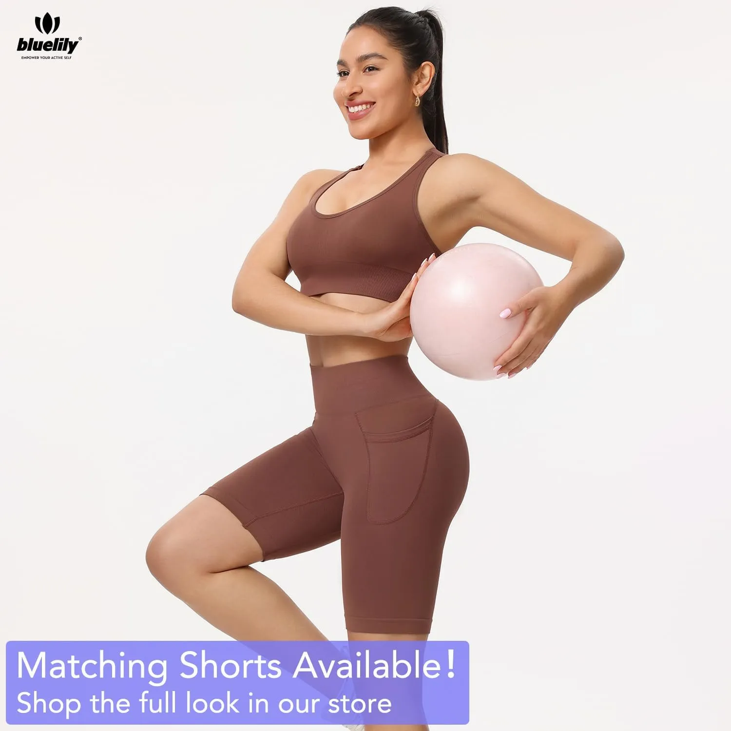 Sports Bras for Women High Impact Cross Back Strappy Bras Cropped Padded Seamless Workout Yoga Bras Set