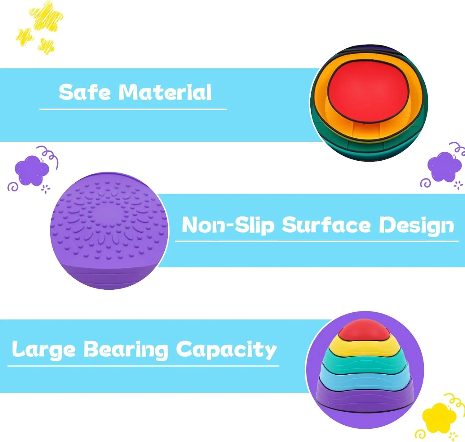 Stepping Stones for Kids Stepping Stones Balance River Stones for Promoting Children's Coordination Skills Sensory Play Equipment Toys Toddler Ages 3 4 5 6 7 8 Years