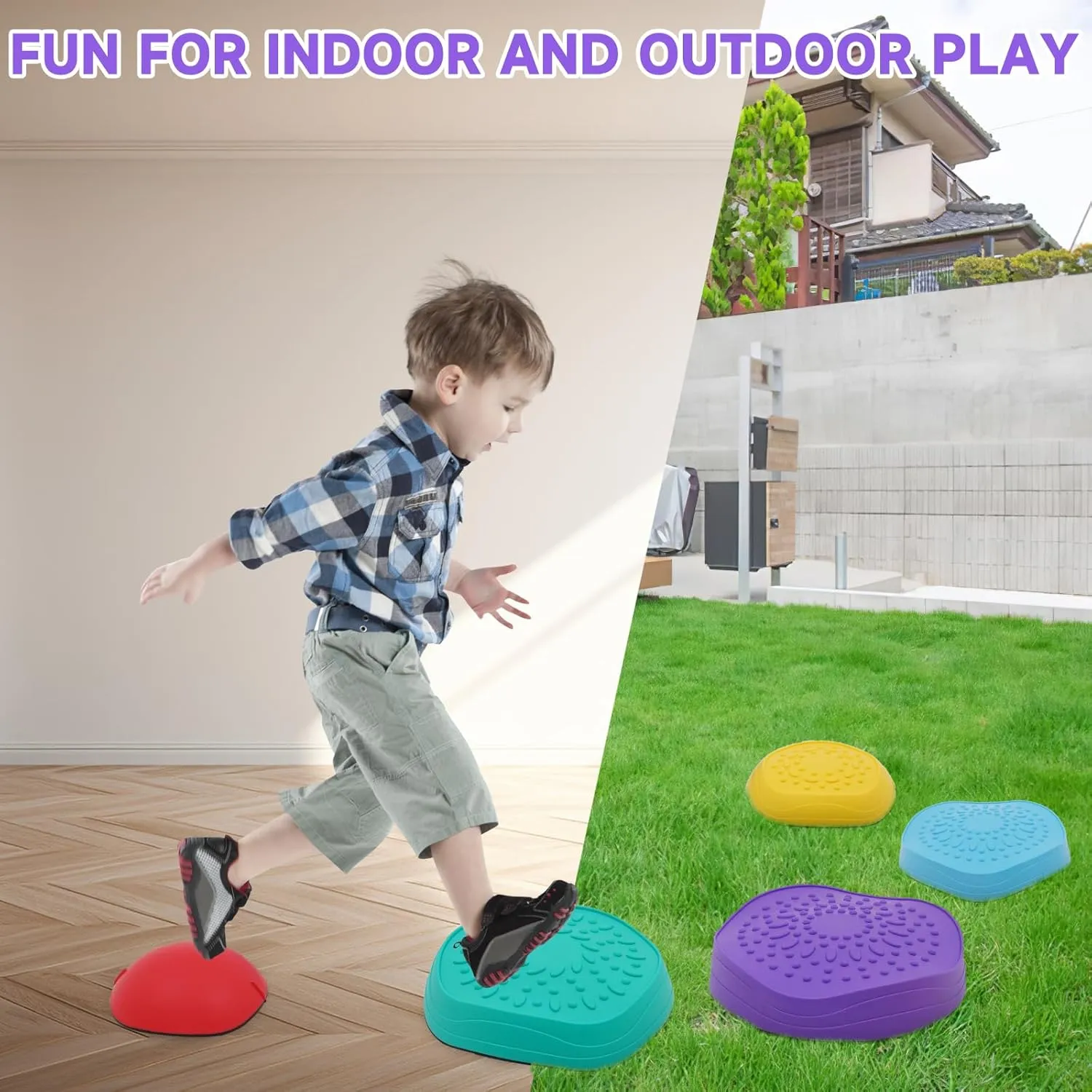 Stepping Stones for Kids Stepping Stones Balance River Stones for Promoting Children's Coordination Skills Sensory Play Equipment Toys Toddler Ages 3 4 5 6 7 8 Years