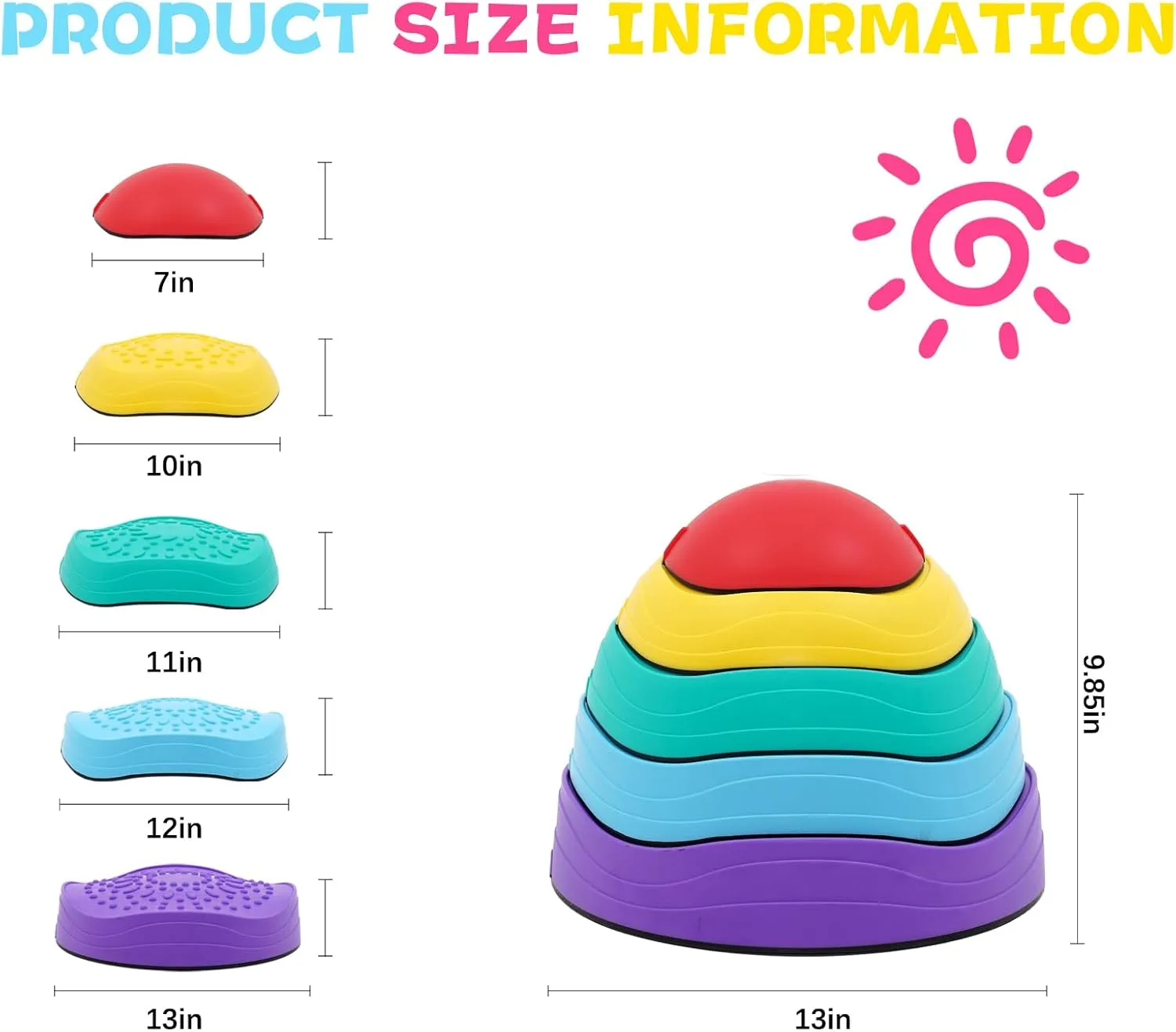 Stepping Stones for Kids Stepping Stones Balance River Stones for Promoting Children's Coordination Skills Sensory Play Equipment Toys Toddler Ages 3 4 5 6 7 8 Years