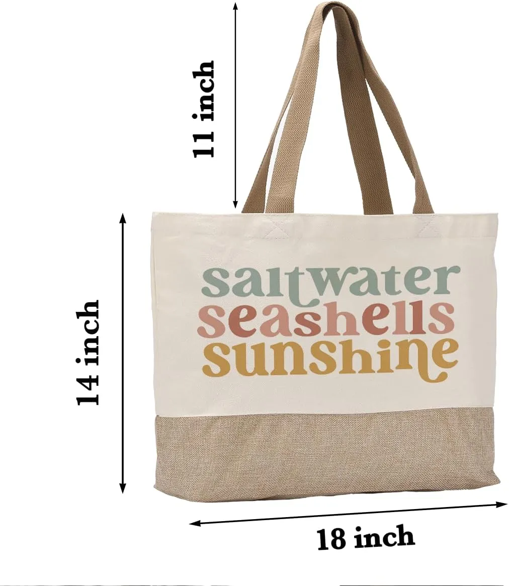 Summer Beach Bag for Women, Large Beach Tote Bag, Mom Gifts from Daughter Son, Shopping Reusable Grocery Bags