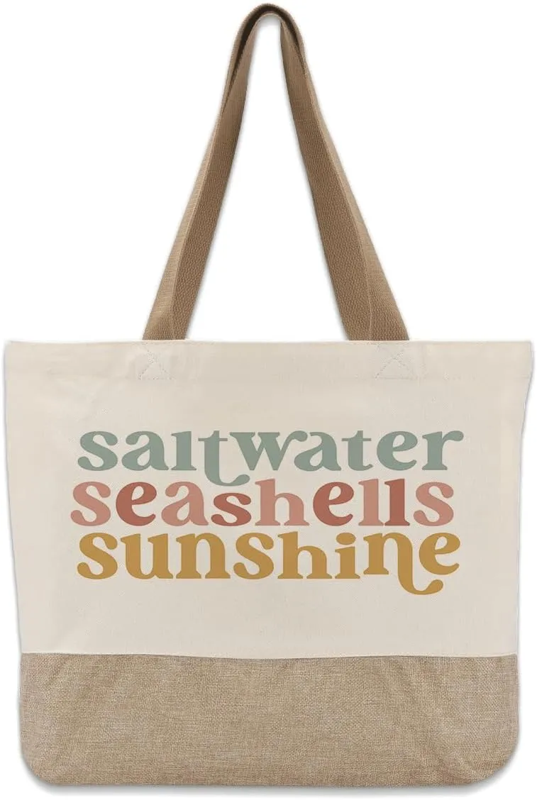 Summer Beach Bag for Women, Large Beach Tote Bag, Mom Gifts from Daughter Son, Shopping Reusable Grocery Bags