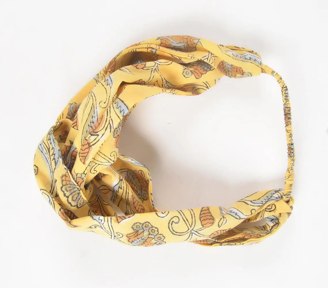 Summer Paisley Block printed Knot Hairband
