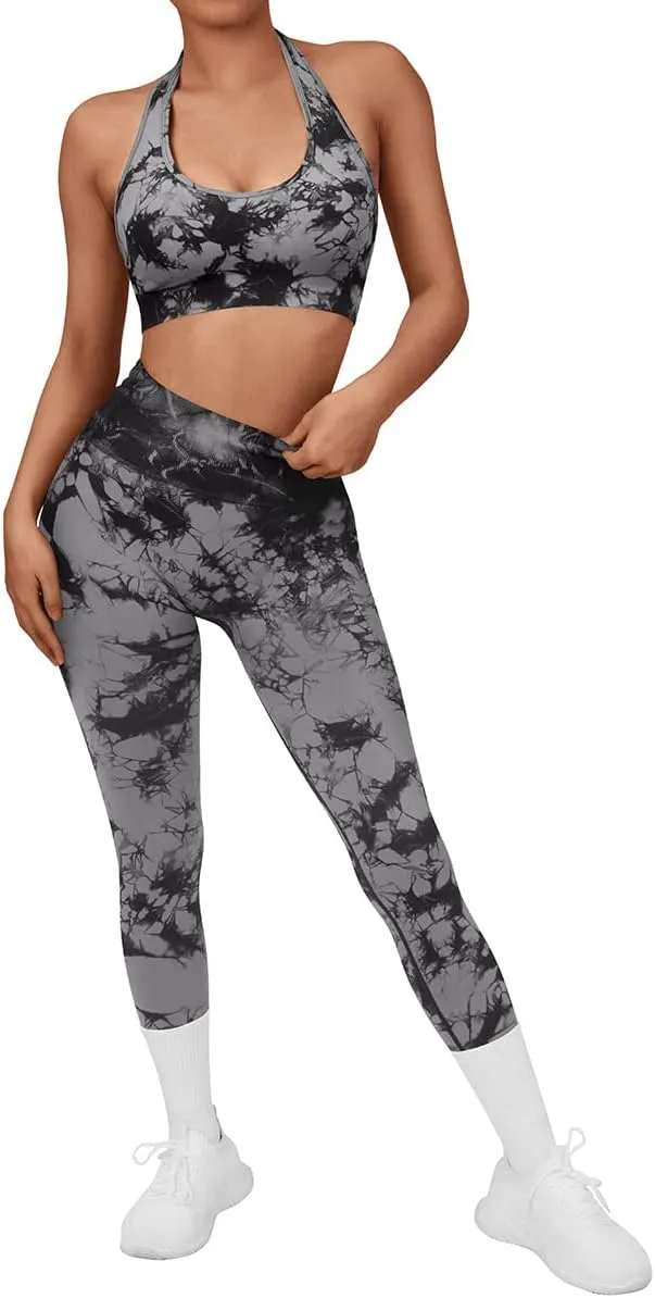 SUUKSESS Women Seamless Halter Sports Bra Open Back Padded Workout Crop Tank Tops