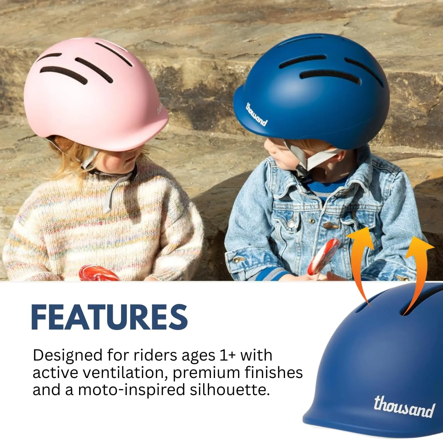 Thousand Jr. Toddler Helmet - Free Reflective Sticker Pack to Customize, No Pinch Magnetic Buckle, Adjustable Fit, Multi Sport CPSC CE ASTM Certified