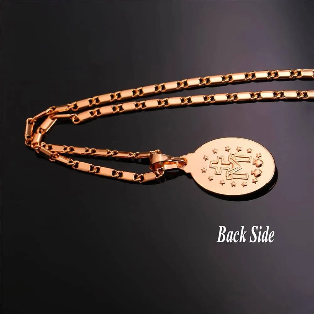 U7 Earrings for Women 18K Gold Plated Virgin Mary Dangle Earrings for Women Christian Jewelry