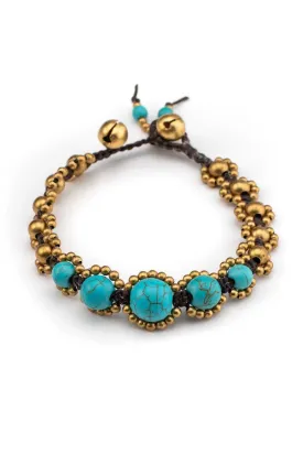 Wax thread TURQUOISE stones BRACELET
