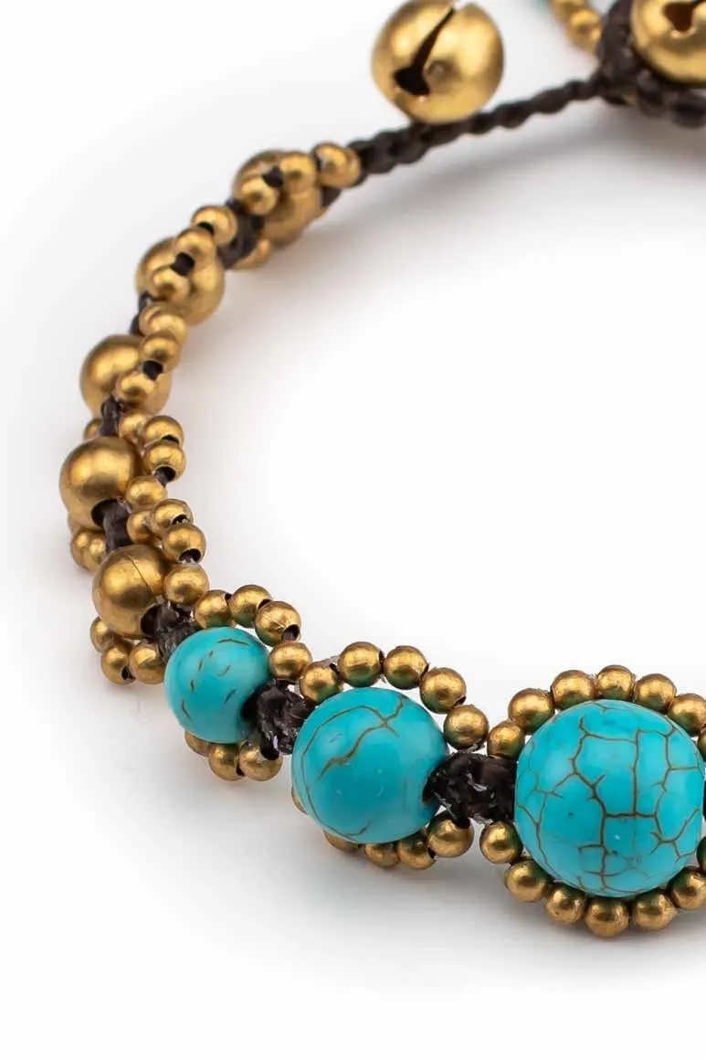 Wax thread TURQUOISE stones BRACELET