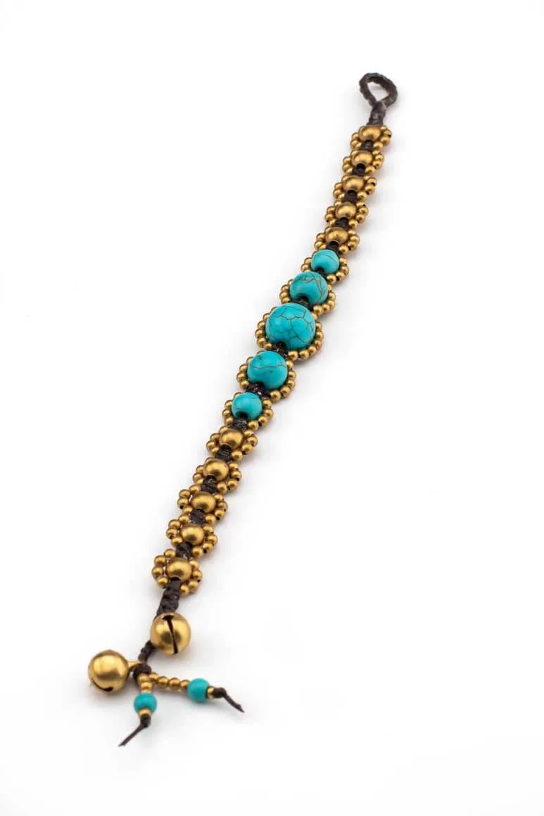 Wax thread TURQUOISE stones BRACELET