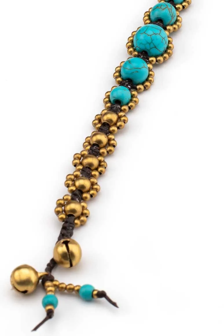 Wax thread TURQUOISE stones BRACELET