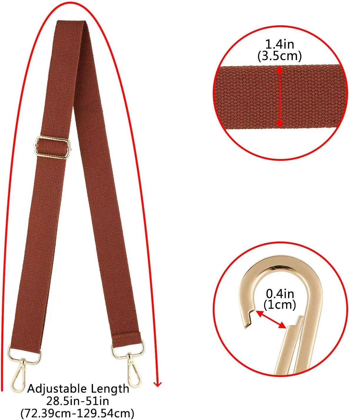 Wide Shoulder Purse Strap Replacement Adjustable Belt Canvas Bag Crossbody Handbag