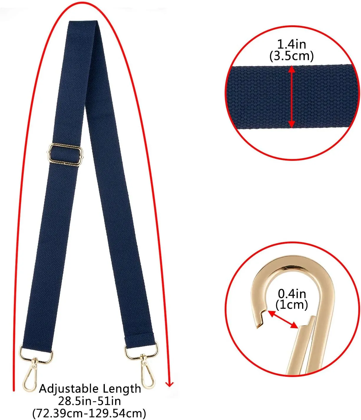 Wide Shoulder Purse Strap Replacement Adjustable Belt Canvas Bag Crossbody Handbag