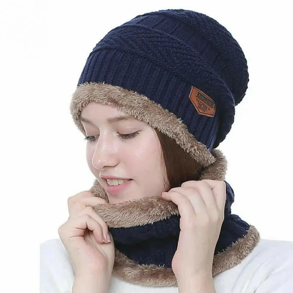 Winter Hat with Neck Warmer (Skullies & Beanies) For Men and Women 012354