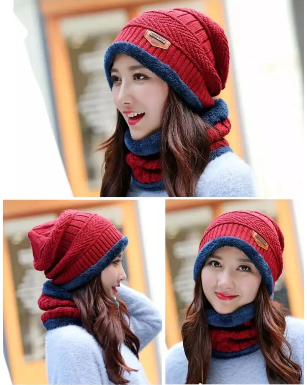 Winter Hat with Neck Warmer (Skullies & Beanies) For Men and Women 012354