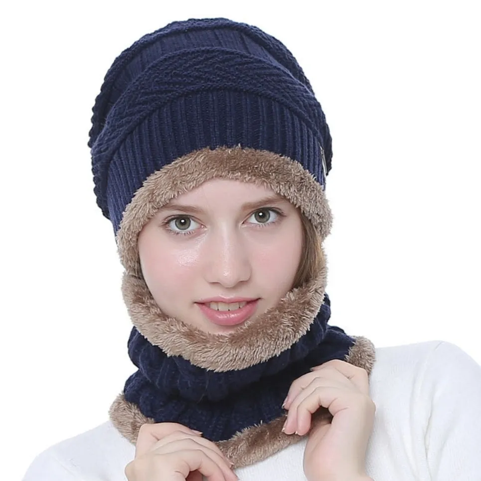 Winter Hat with Neck Warmer (Skullies & Beanies) For Men and Women 012354