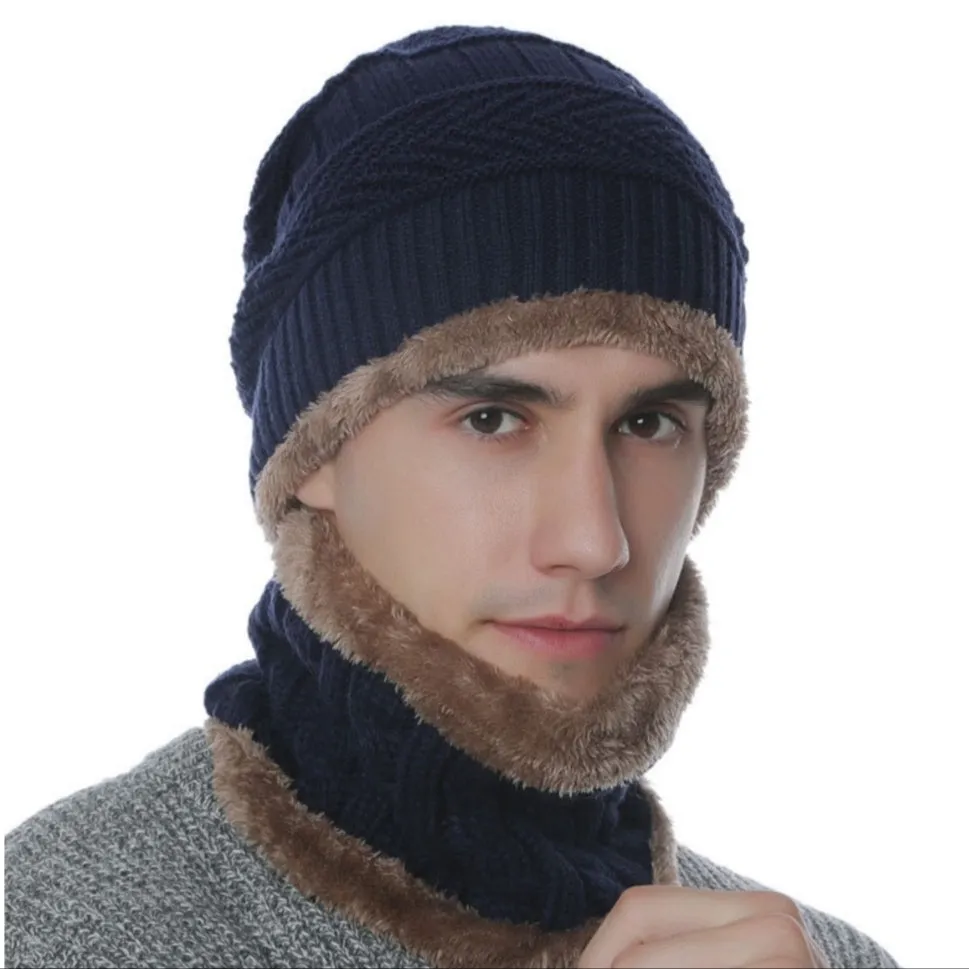 Winter Hat with Neck Warmer (Skullies & Beanies) For Men and Women 012354