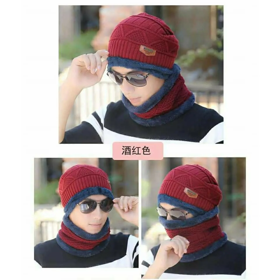 Winter Hat with Neck Warmer (Skullies & Beanies) For Men and Women 012354