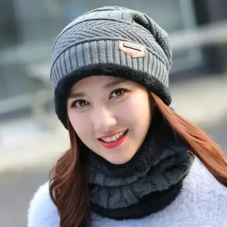 Winter Hat with Neck Warmer (Skullies & Beanies) For Men and Women 012354