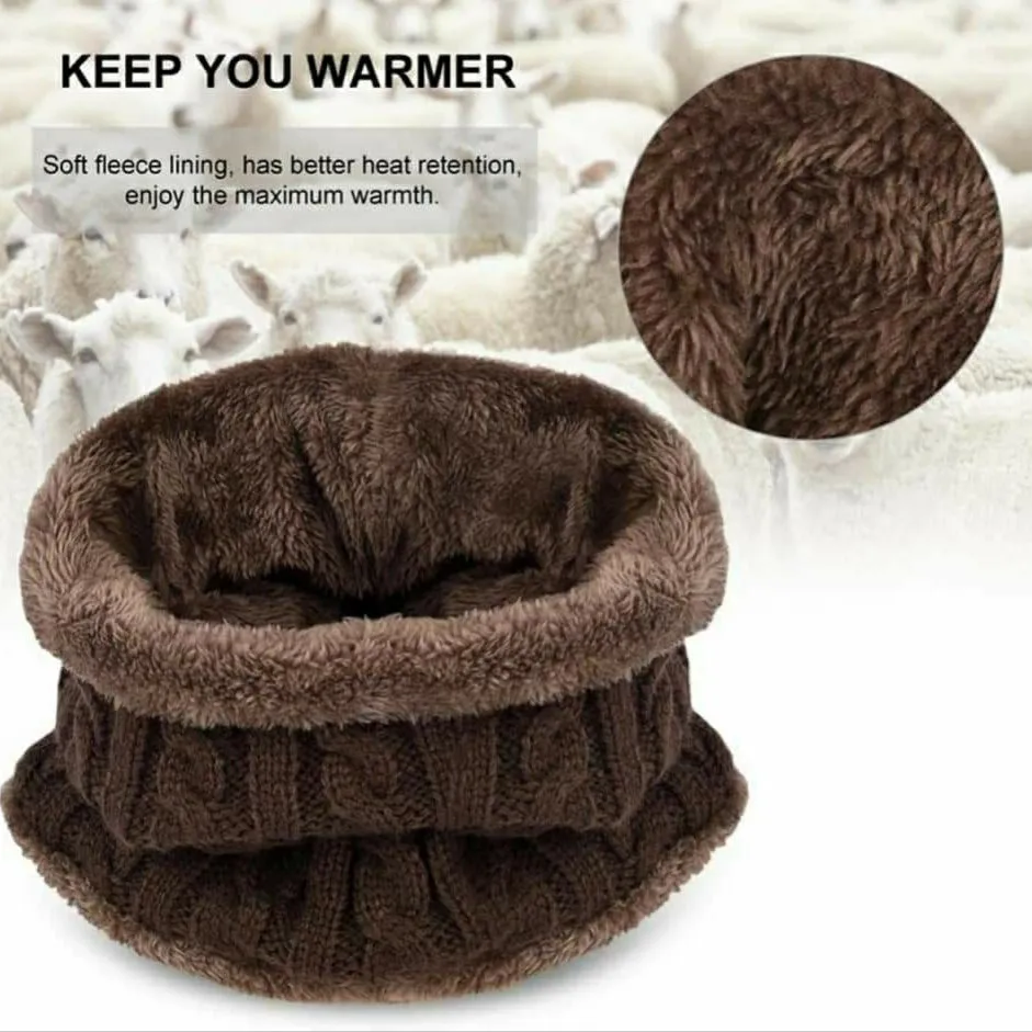 Winter Hat with Neck Warmer (Skullies & Beanies) For Men and Women 012354